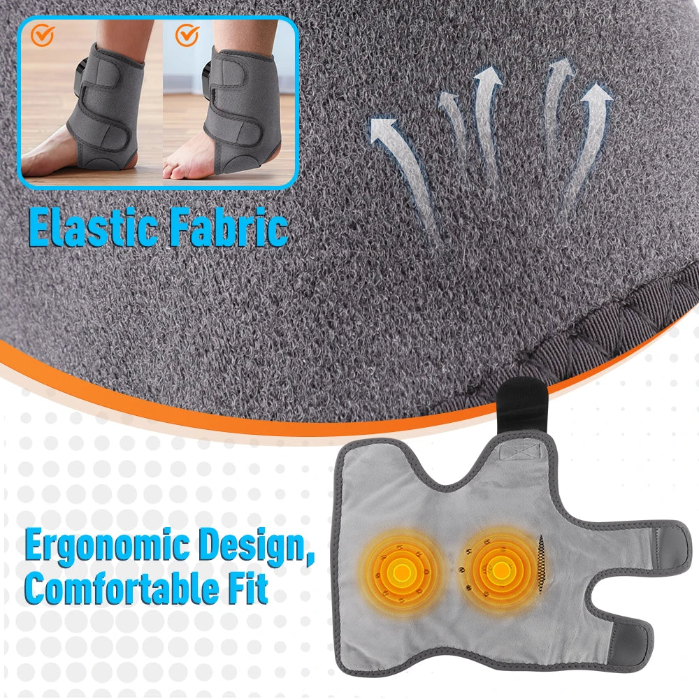 Electric Heating Vibration Foot Massager Winter Ankle Elbow Relax Muscles Massager Type-C Rechargeable Adjustable Strap Massager