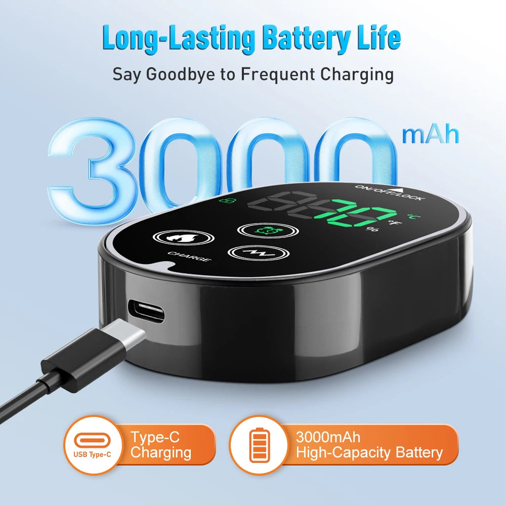 Electric Heating Vibration Foot Massager Winter Ankle Elbow Relax Muscles Massager Type-C Rechargeable Adjustable Strap Massager