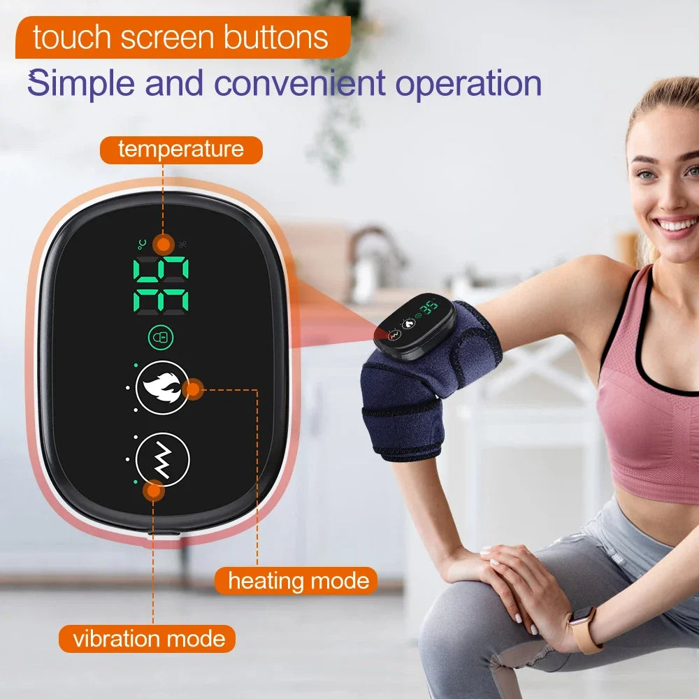 Electric Heated Vibration Knee Massage 3 in 1 Massager for Shoulder Elbow Hot Compress Relieve Muscle Fatigue Blood Circulation