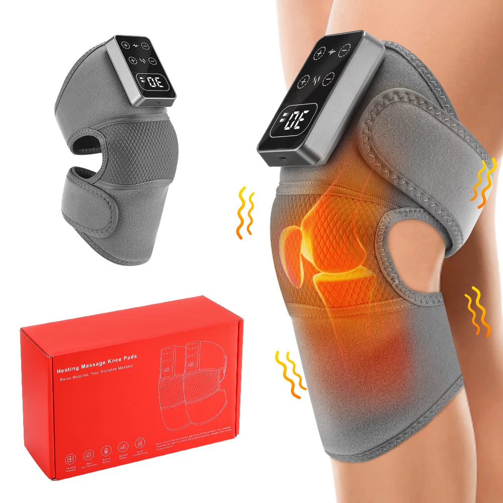 Electric Heated Vibration Knee Massage 3 in 1 Massager for Shoulder Elbow Hot Compress Relieve Muscle Fatigue Blood Circulation