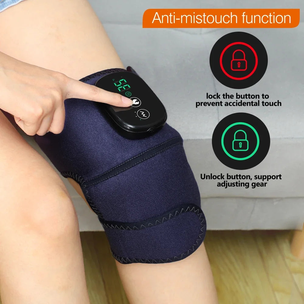 Electric Heated Vibration Knee Massage 3 in 1 Massager for Shoulder Elbow Hot Compress Relieve Muscle Fatigue Blood Circulation